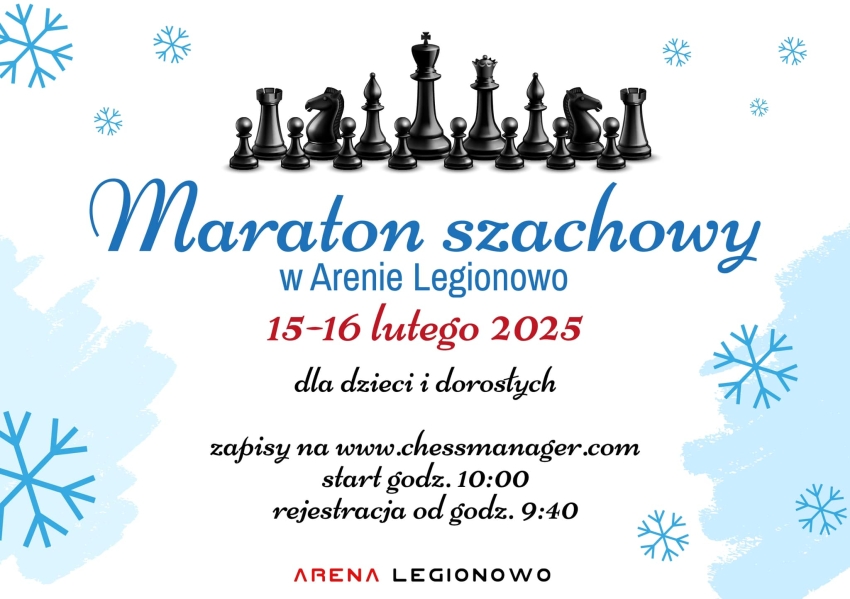 Grafika informująca o maratonie szachowym