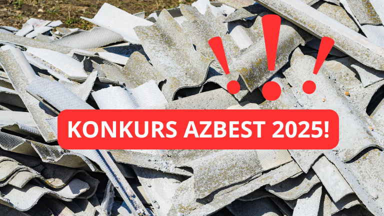 Azbest, napis Konkurs Azebst 2025