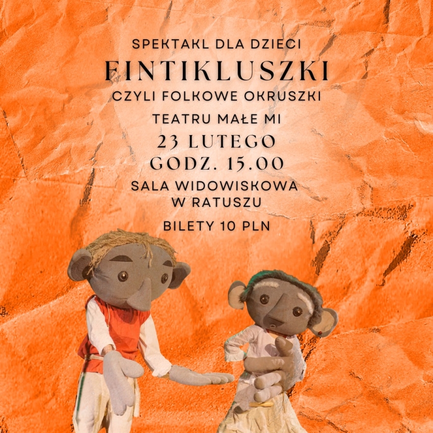 Grafika informująca o przedstawieniu dla dzieci