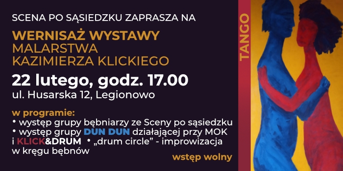 Grafika informująca o wernisażu wystawy