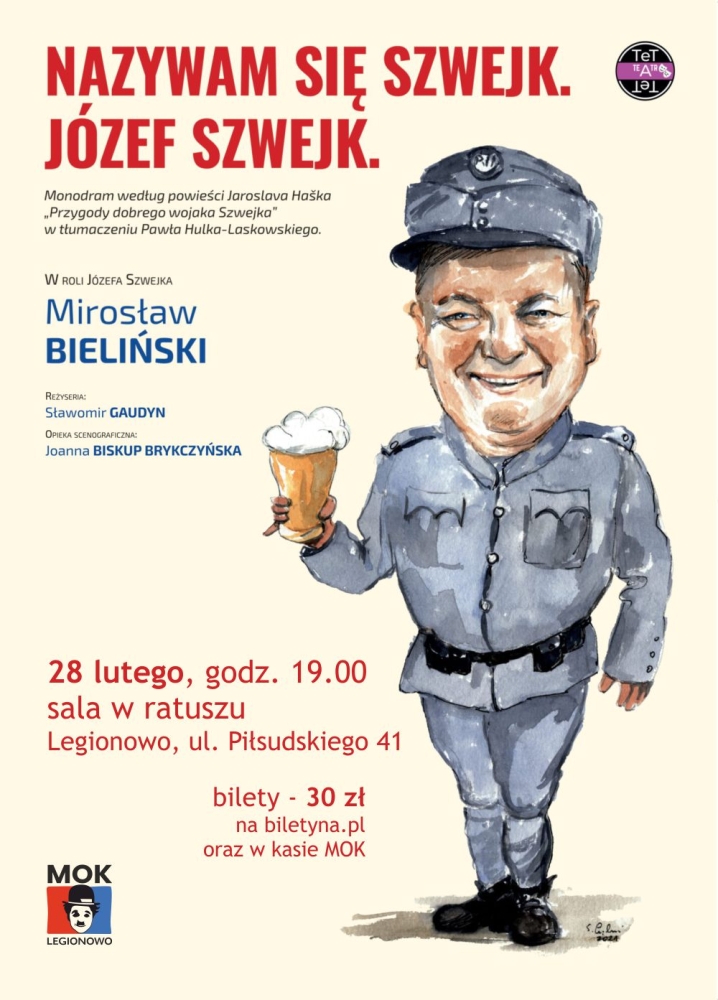 grafika informująca o monodramie o szwejku