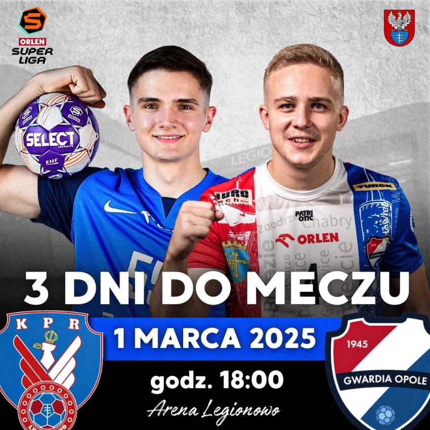 Plakat informujący o meczu piłki ręcznej