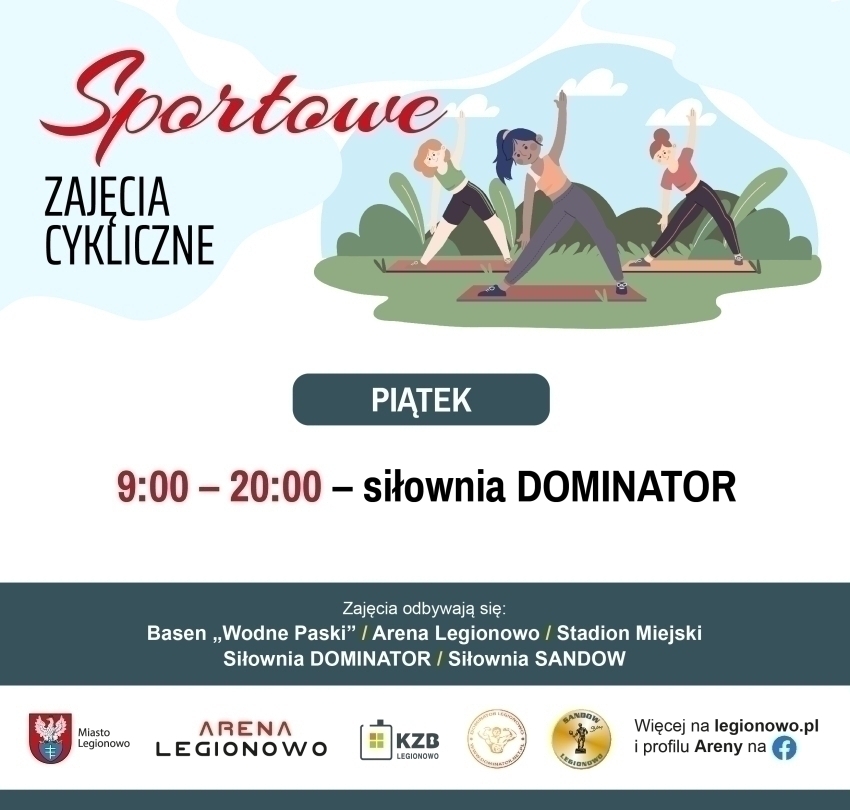 Grafika informująca o zajęciach w ramach Sportowe zajęcia cykliczne