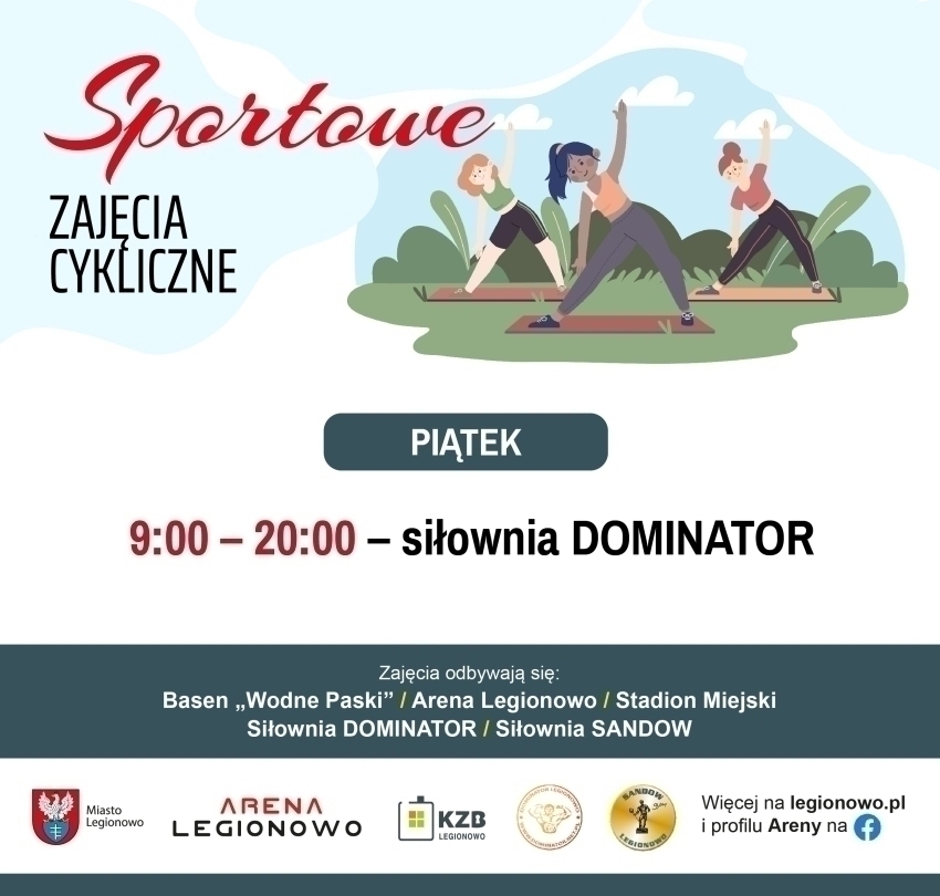 Grafika informująca o zajęciach w ramach Sportowe zajęcia cykliczne