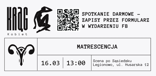Plakat informujący o spotkaniu kręgu kobiet