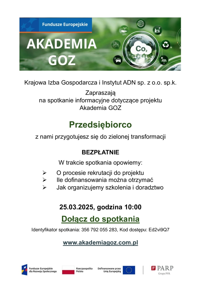 Grafika informująca o Akademii GOZ