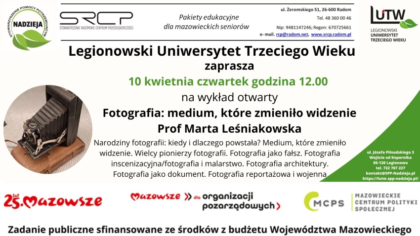 Grafika informująca o legionowskim Klubie Historyków Rodzin