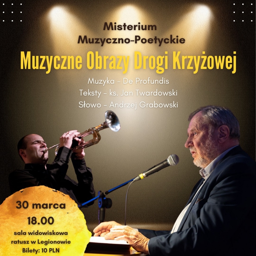 Grafika informująca o Muzycznych Obrazach Drogi Krzyżowej