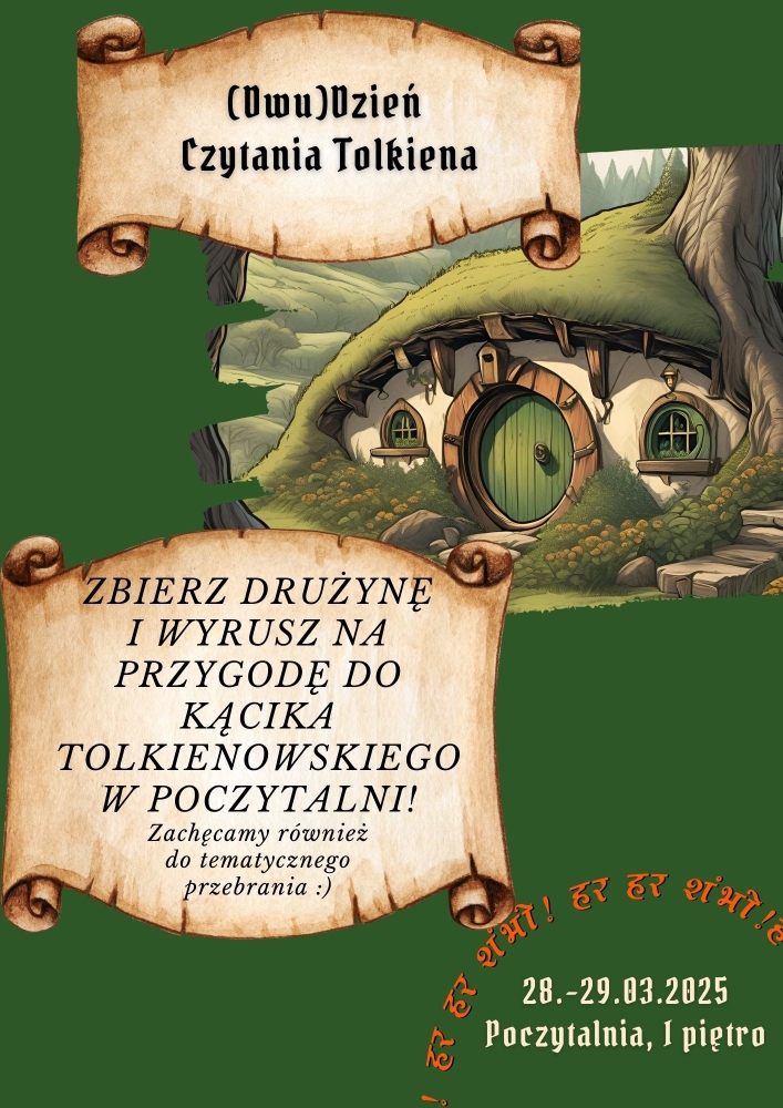 Grafika informująca o dwudniowym czytaniu Tolkiena