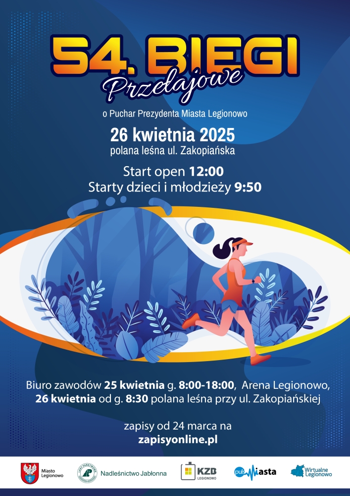 Plakat informujący o 54. biegach przełajowych