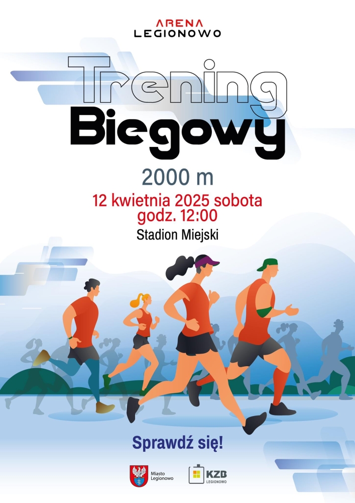 Plakat informujący o otwartym treningu biegowym