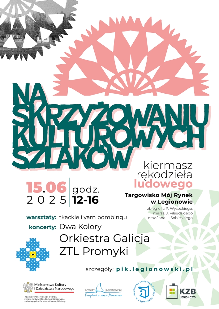 biały plakat z zielonymi napisami