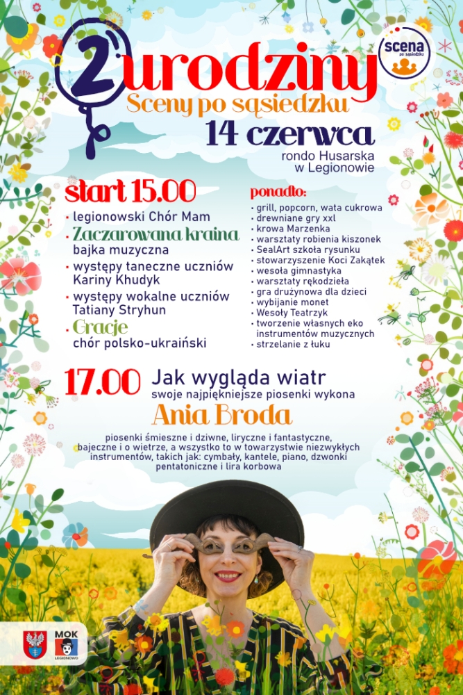 wiesenny kolorowy plakat z wokalistką