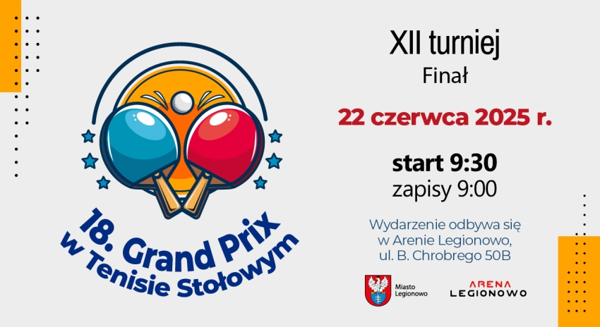 szary plakat z piłeczkami i z rakietkami do tenisa stołowego