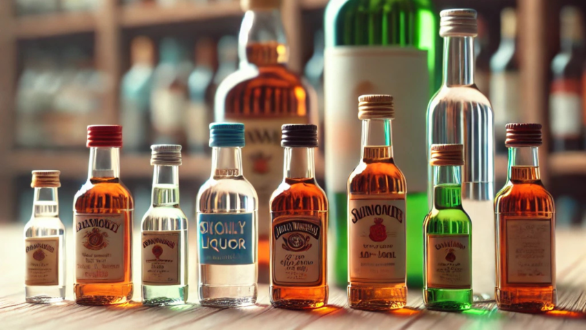 grafika wykreowana przez AI - butelki alkoholu