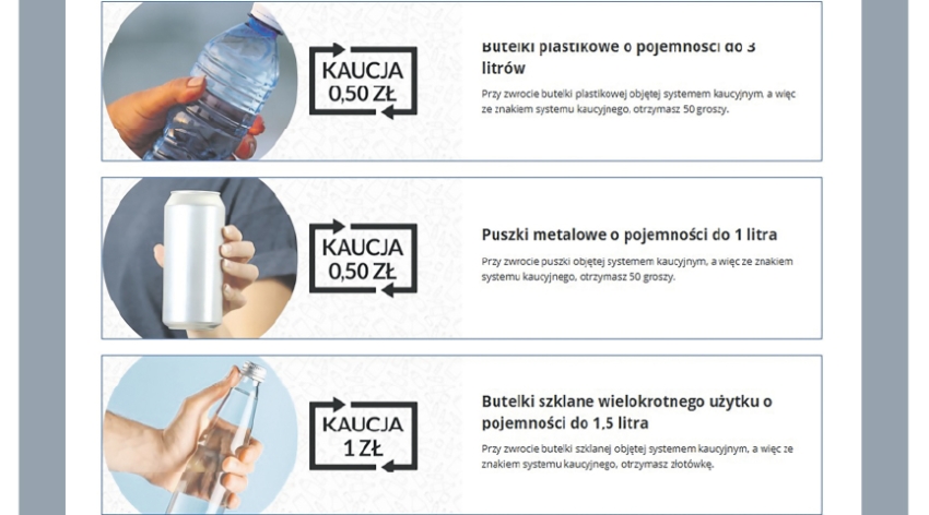 Plakat informujący o systemie kaucyjnym