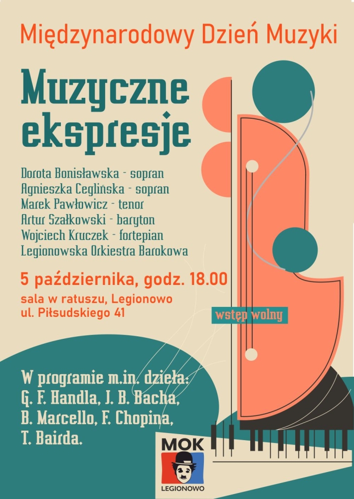 Plakat promujący dzień muzyki w MOK