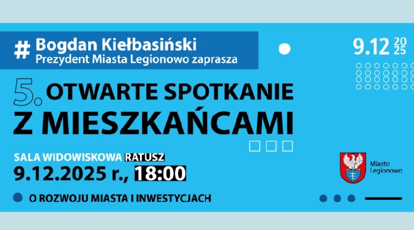 Grafika promujące otwarte spotkanie z prezydentem