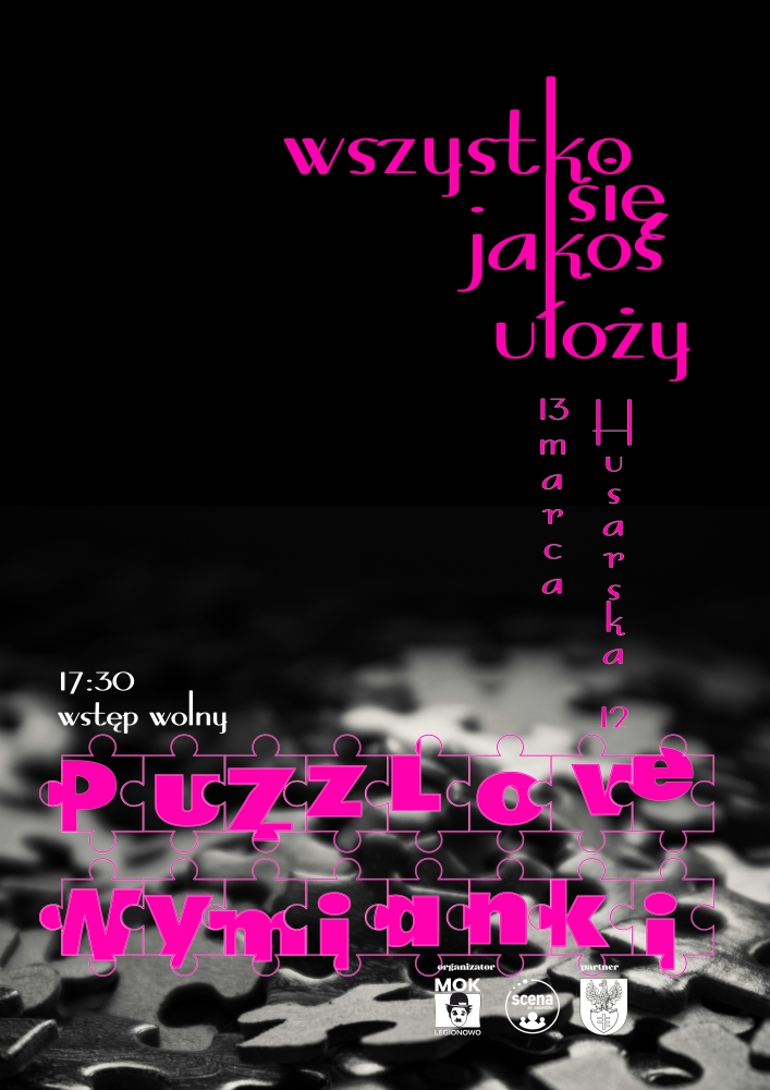 Czarne tło różowy napis