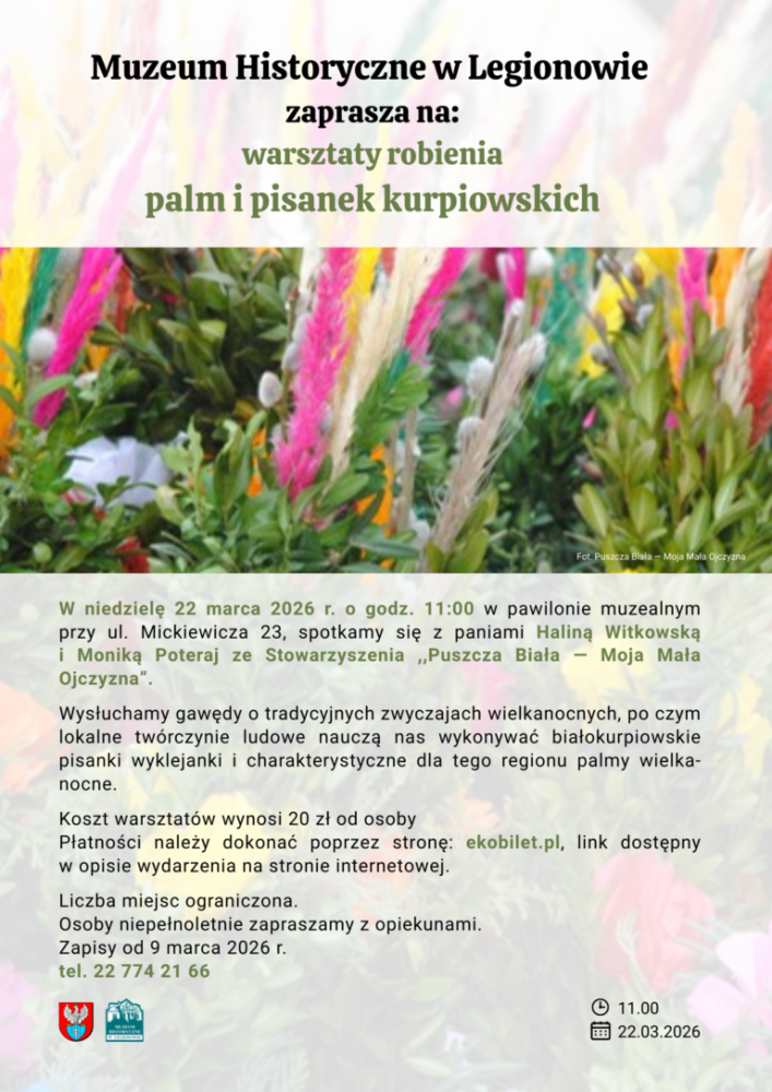 plakat jasnobeżowe tło i zdjęcie pisanek ręcznie robionych