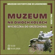 plakat zielone tło na górze informacja o wydarzeniu na dole po prawej stronie zdjęcie jeziora i nadruk roweru