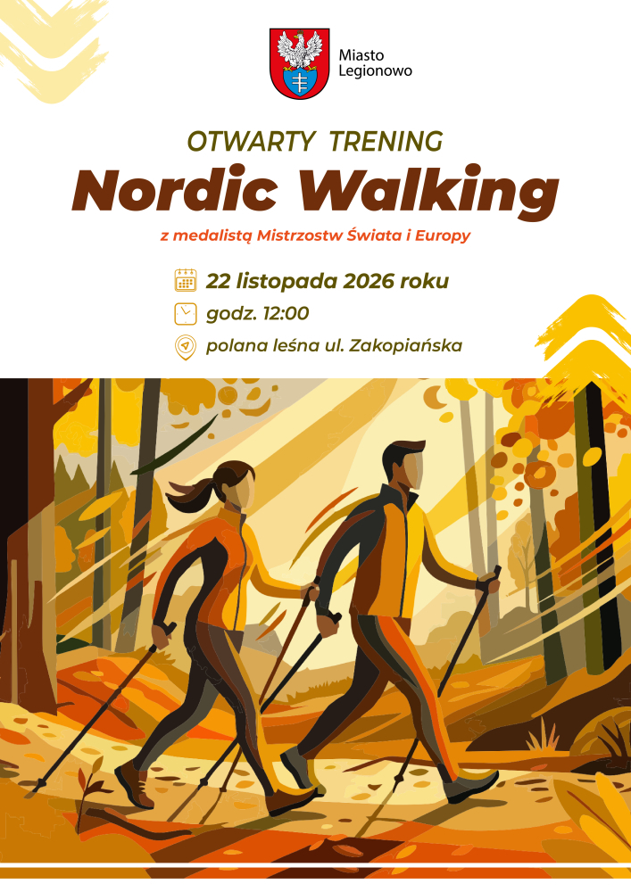 Grafika ozdobna z napisem nordic walking
