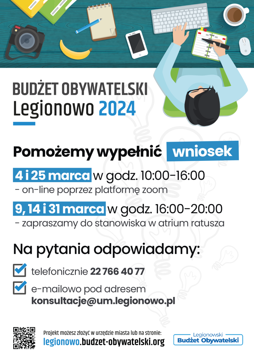 Plakat spotkań - Budżet Obywatelski 2023 - Legionowo