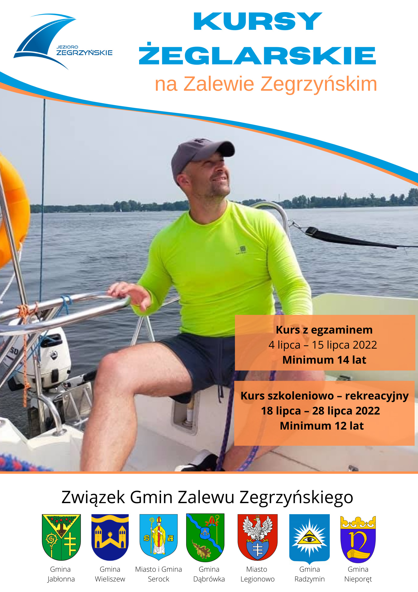 Plakat informujący o kursach żeglarskich
