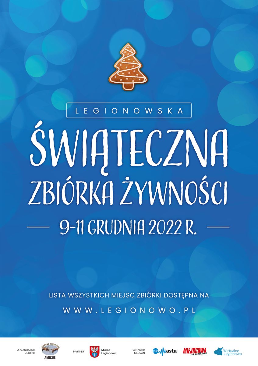 plakat promujący Legionowską Świąteczną Zbiórkę Żywności 2022
