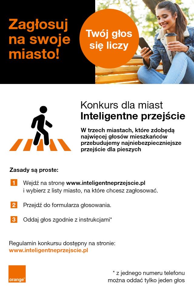 Plakat informujący o głosowaniu Inteligentne Przejście